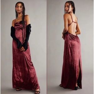 FREE PEOPLE Karlie Maxi Dress Double Dare Red Velvet
